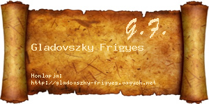 Gladovszky Frigyes névjegykártya